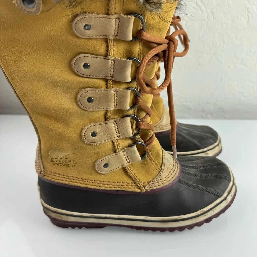 Sorel‎ Boots Joan of Arctic Winter Snow Tan Beige Waterproof Leather Lined